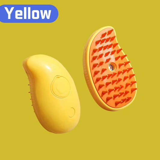 3-in-1 Electric Pet Grooming Brush with Steam and Spray for Cats and Dogs - Hair Removal and Massage Comb