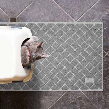 Premium Cat Litter Mat with Non-Slip Waterproof Backing, Soft Litter Trapping Design for Easy Cleaning