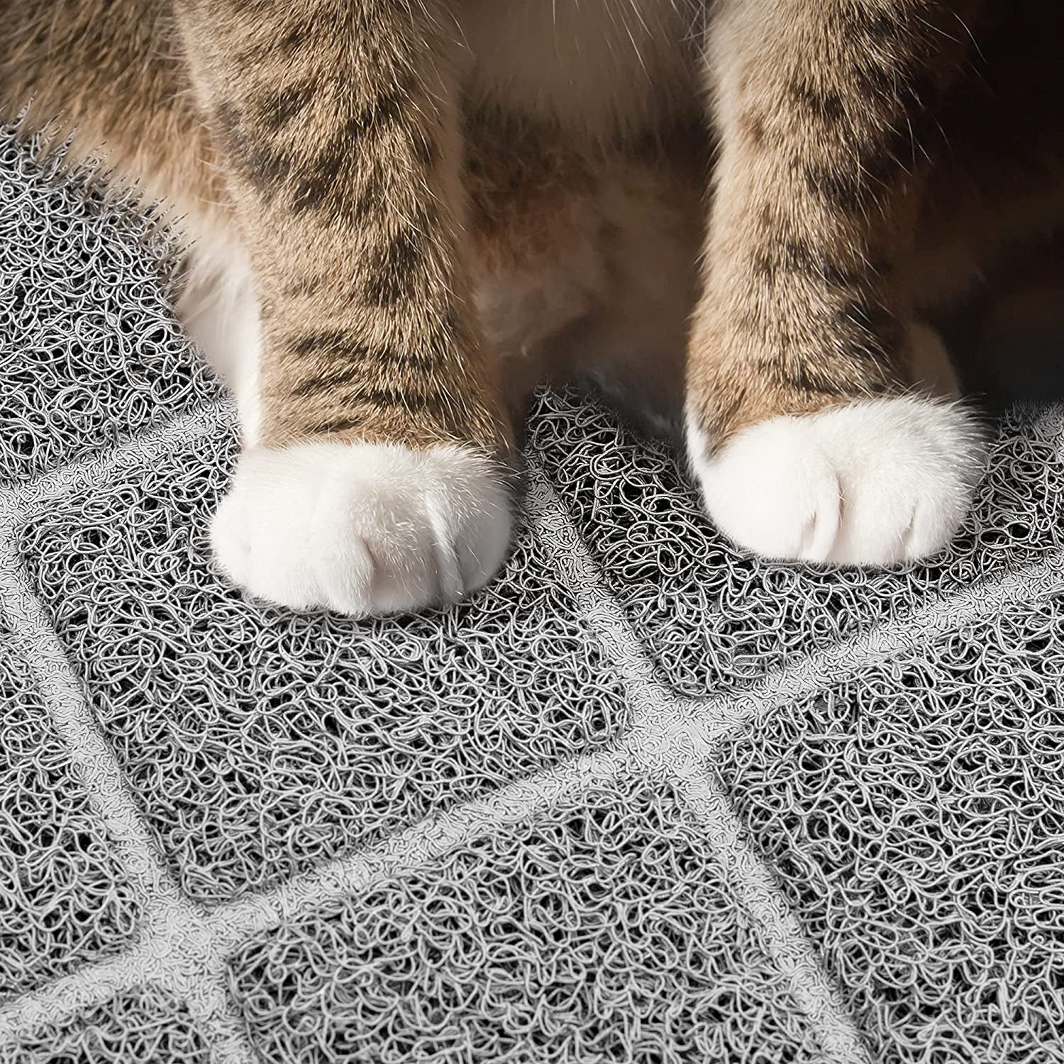 Premium Cat Litter Mat with Non-Slip Waterproof Backing, Soft Litter Trapping Design for Easy Cleaning