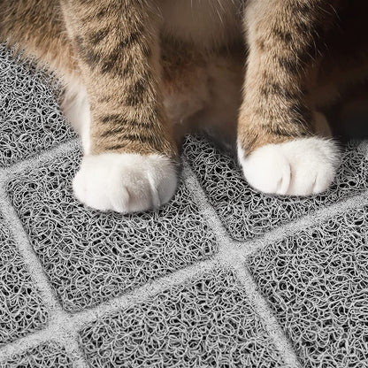Premium Cat Litter Mat with Non-Slip Waterproof Backing, Soft Litter Trapping Design for Easy Cleaning