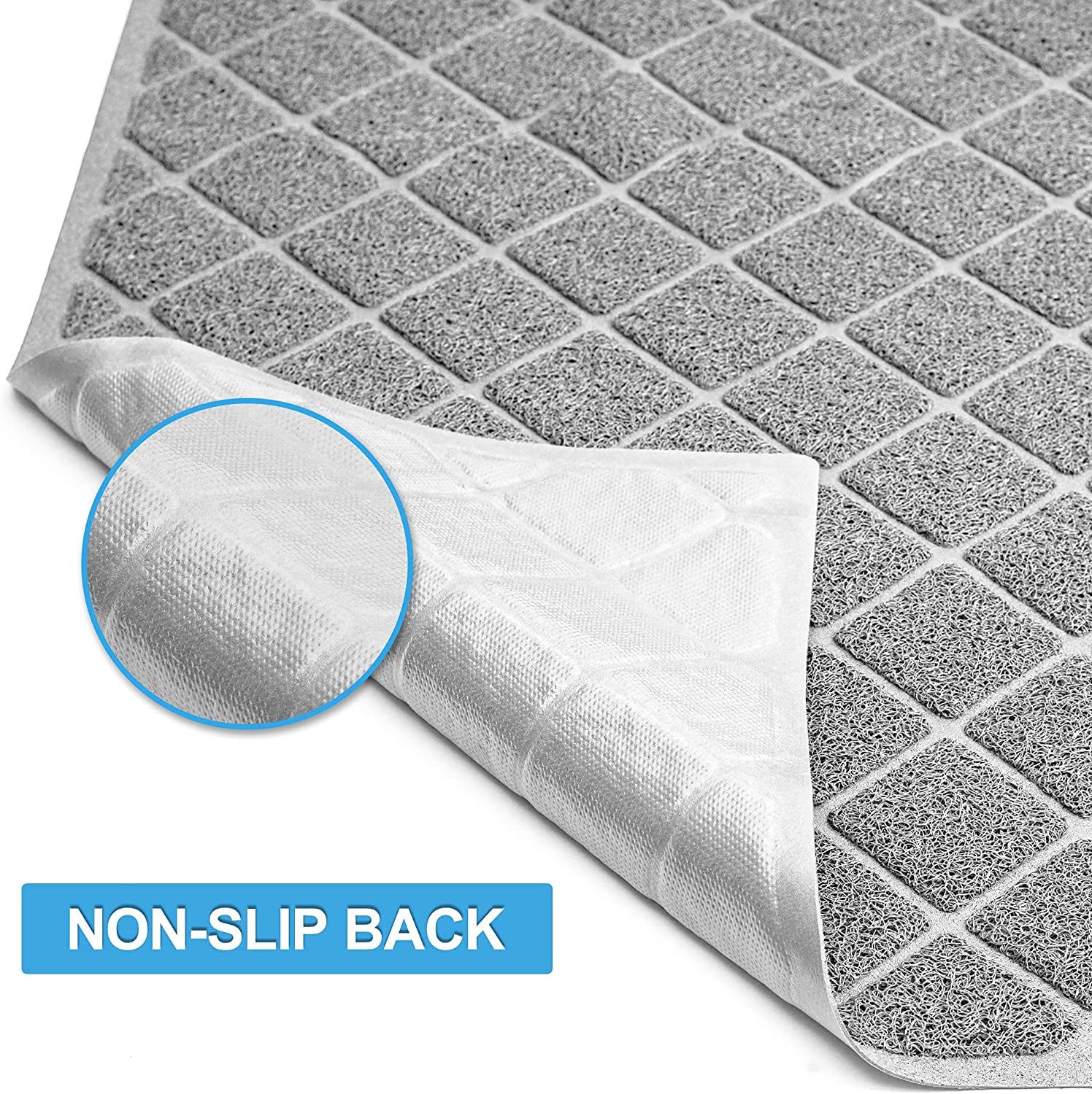Premium Cat Litter Mat with Non-Slip Waterproof Backing, Soft Litter Trapping Design for Easy Cleaning