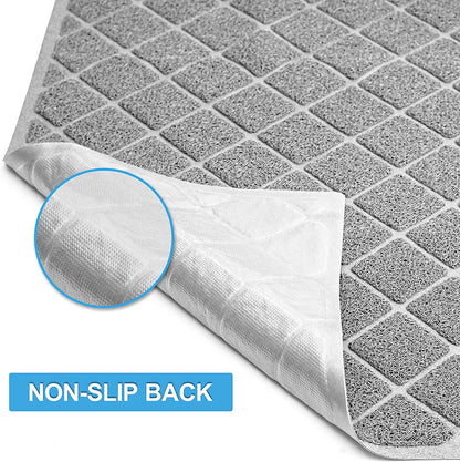 Premium Cat Litter Mat with Non-Slip Waterproof Backing, Soft Litter Trapping Design for Easy Cleaning