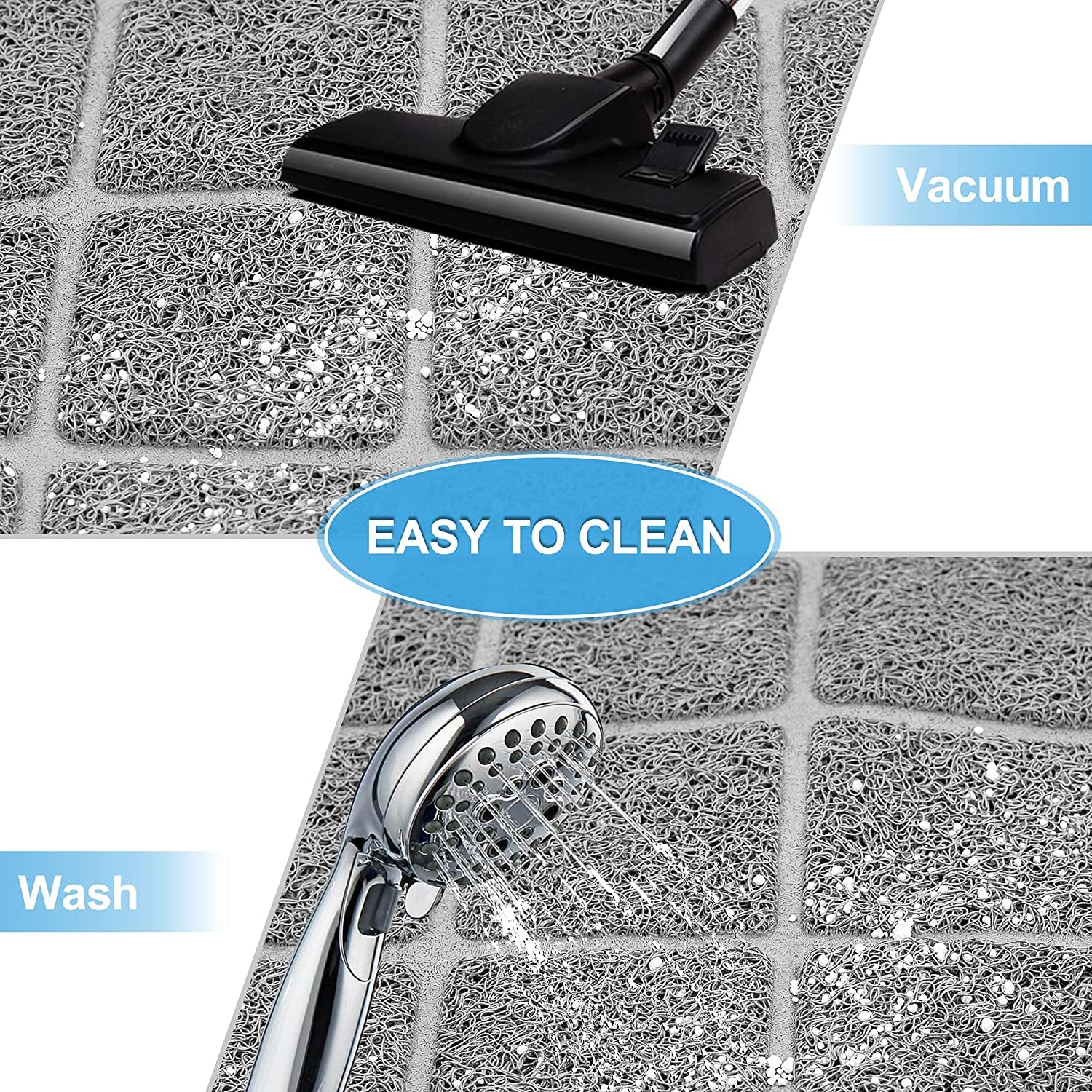 Premium Cat Litter Mat with Non-Slip Waterproof Backing, Soft Litter Trapping Design for Easy Cleaning